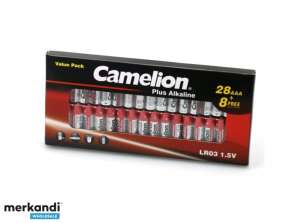 Camelion batteri pluss alkalisk LR03 Micro AAA (28 + 8 stk.)