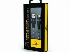 CableXpert Micro-USB charging Cable 1m CC-USB2B-AMmBM-1M-BW