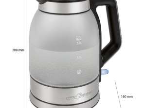 ProfiCook Glas Wasserkocher 1 7l PC WKS 1215