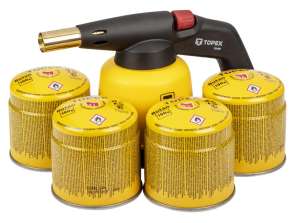 Chalumeau à gaz pour cartouches 190 g 4 cartouches de gaz avec valve