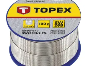 TOP 44E522 Tin Solder 60 Sn. Wire 1.0 mm. 100 g