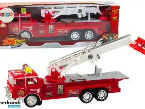 Camion de pompiers rouge avec boom lumineux sons