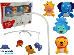 Giostra per presepe con animali, leone, elefante, giraffa, suono