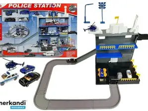 Mehrstöckiges Polizeiparkhaus mit Landeplatz