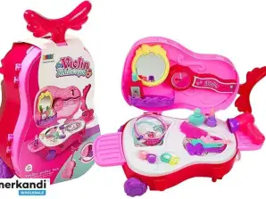 Make-up set in koffertje met wielen viool spiegel