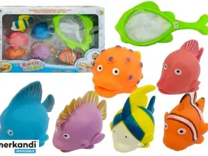 gummi bad, fisk, set, skjuta, vatten