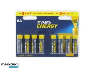 Varta Batteri Alkalisk, Mignon, AA, LR06, 1.5V - Energi, Blister (8-pakning)