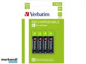 Ordrett batteri NiMH, Micro, AAA, HR03, 1,2 V / 1000 mAh blisterpakning (4-pakning)