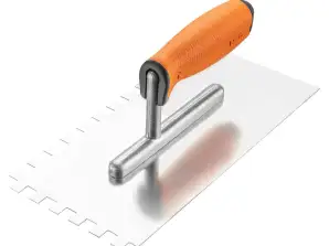 Trowel met tanden. 270 x 128 mm. tand 10 x 10 x 10 mm. twee-materialen handvat