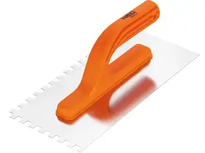 Trowel met tanden. 270 x 125 mm. tand 8 x 8 x 8 mm. handvat van kunststof