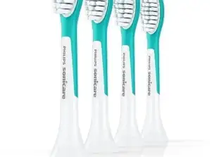 Philips Sonicare for Kids Testine per spazzolino elettrico sonico compatte originali, blu, confezione da 4, modello HX6044/33
