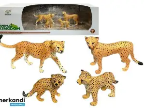 Figurine Ghepardo Educativo Animali Selvatici 4 Pezzi Savana