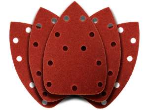 Delta schuurpapier met klittenband 140 x 140 x 80 mm, K80, 5 stuks, met gaten