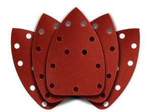 Delta schuurpapier met klittenband 140 x 140 x 80 mm. K240. 5 st.. met gaten