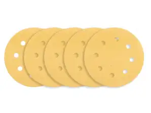Slipepapir med borrelås 180 mm. K80. 5 stk.. med 8 hull for sliper 59G263