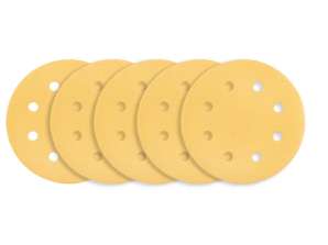 Papier abrasif auto-agrippant 180 mm. K120. 5 pièces. avec 8 trous pour ponceuse 59G263