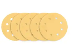 Slipepapp med borrelås 180 mm. K180. 5 stk. med 8 hull for slipemaskin 59G263