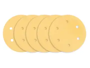 Slipemateriale med borrelås 225 mm. K80. 5 stk. med 6 hull for slipemaskin 59G264. 59G265