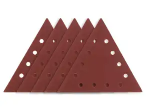 Slipapir med borrelås K120. trekantet med 12 hull. 5stk til slipemaskin 59G264
