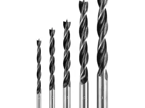 Medienos grąžtų rinkinys: 4. 5. 6. 8. 10 mm. 5 vnt.