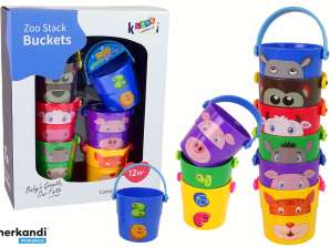Colorful Pyramid Animal Buckets Set