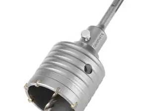 Borrkrone i hardmetall 65mm med SDS-adapter og pilotbor