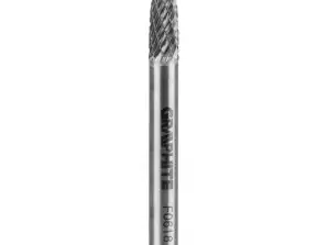 Metalo freza HM tipo F suapvalinta 6 x 18 mm kotas 6 x 45 mm