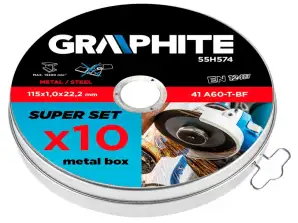 Metaal snijdisk 115 x 1.0 x 22.2 mm. 41 A60 T BF. 10 st.
