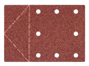 Schleifpapier 115 x 160 mm mit Löchern, Perforation zum Abreißen, Klett. K40, 3 Stück.