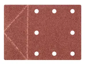 Schleifpapier 115 x 160 mm, Löcher, Perforation zum Abreißen, Klett. K60, 3 Stück.