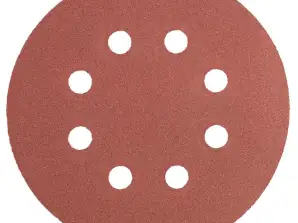 Schuurpapier 125 mm. K240 5 stuks. met 8 gaten