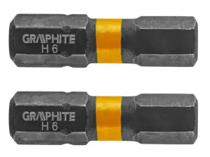 Slagbiter HEX6 x 25 mm. 2 stk.