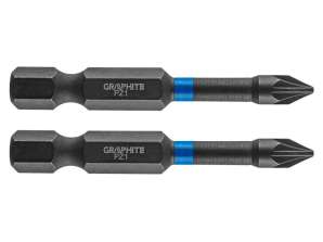 Impact bits PZ1 x 50 mm. 2 stuks.
