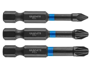 Impact bits PZ1/2/3 x 50 mm. 3 st.