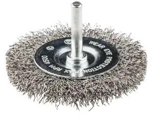 Rund børste med stang 75 mm. INOX