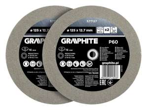 Slipeskiver 125 x 20/16/12,7 x 16 mm. P60. 2 stk.