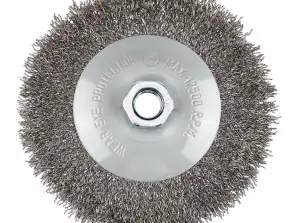 Apaļa stiepļu birste 125 mm. gofrēta stieple. tērauds. M14
