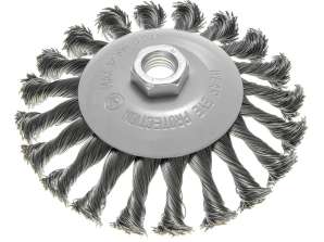 Stålskive børste 125mm. Vridd ledning. stål M14