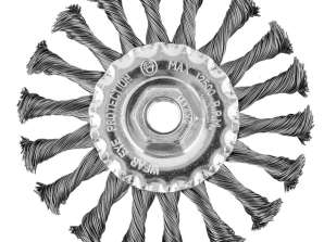 Stålbørsteskive 115 mm. tråd vridd. stål. M14
