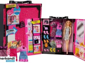 Armario de moda para muñecas maleta Rosa