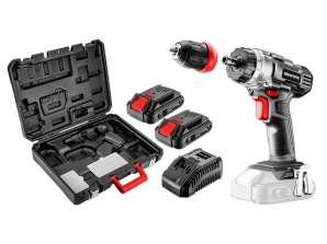 Accu boor-schroefmachine Energy 18V Li Ion verwisselbare boorkop 10 mm 2 accu's 2Ah lader koffer