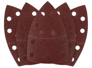Velcro-Schleifpapiere. Eisen 102 x 152 mm. P80. 5 Stk. mit 11 Löchern