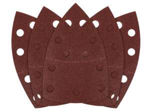 Velcro-Schleifpapiere. Eisen 102 x 152 mm. P100. 5 Stk. mit 11 Löchern