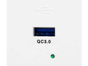 NOEN modulare USB-Buchse 45x45mm mit USB-Schnellladegerät 3A/5V; 2A/9V; 1.5A/12V. weiß