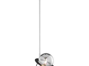 Max. 12W. métal. noir/nickel. abat-jour en verre