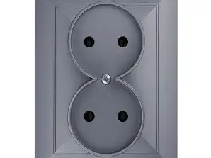 Doppelsteckdose 2x2P Pearl. 16A. 250V. PT 5 P. anthrazit