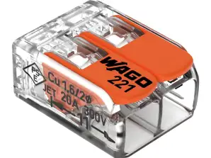 2-х контактный разъем Wago. Модель: 221 412. от 0.20 до 4.00мм?. 10 шт