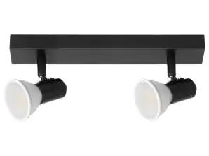 RIO SP 2, Wand- und Deckenleuchte, GU10 max. 2x60W, IP20, schwarz