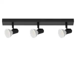 RIO SP 3. Wand- und Deckenleuchte. GU10 max. 3x60W. IP20. schwarz