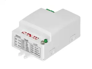 Mini mikrobølge bevegelsessensor. 360°/180°. med jumperjustering. IP20. 1200W